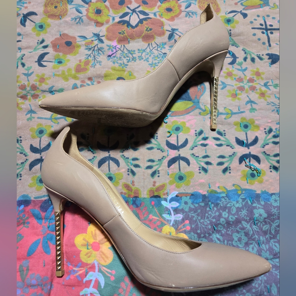 Women's Nude Pointed Toe Stiletto Pumps